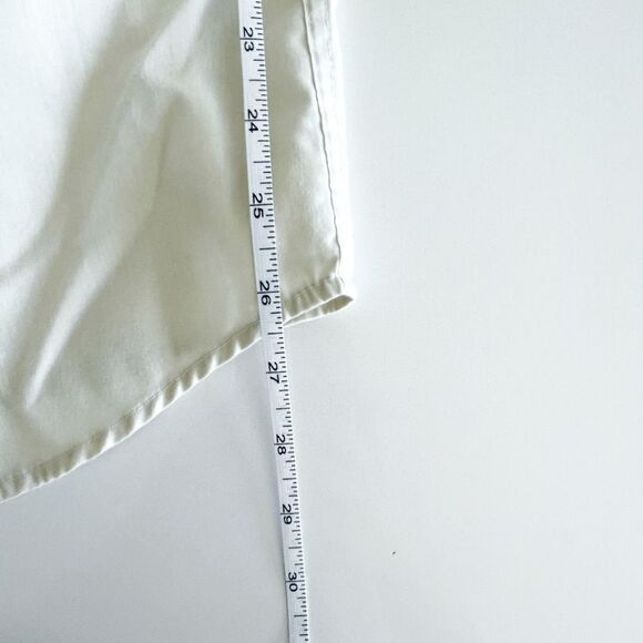 Quiksilver Mens Button Down Casual Short Sleeved Shirt Off White Tan Medium - Picture 7 of 7